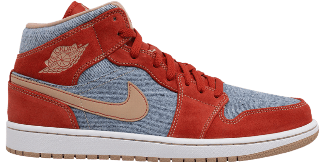 Jordan 1 Mid Denim Red