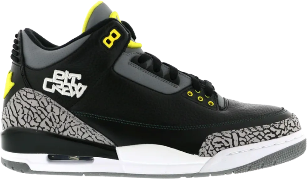 Jordan 3 Retro Oregon Ducks Pit Crew Black