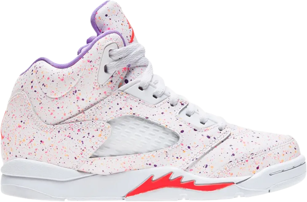Jordan 5 Retro Easter 2020 Gs White Laser Crimson Voltage Purple