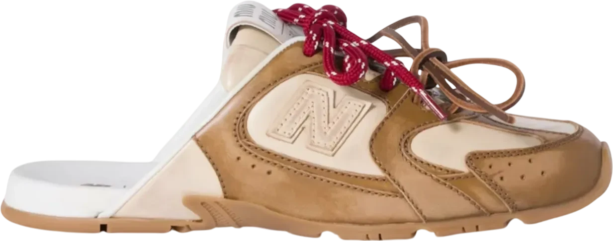 New Balance X Miu Miu 530 Sl Deco Calf Leather Mules Cinnamon