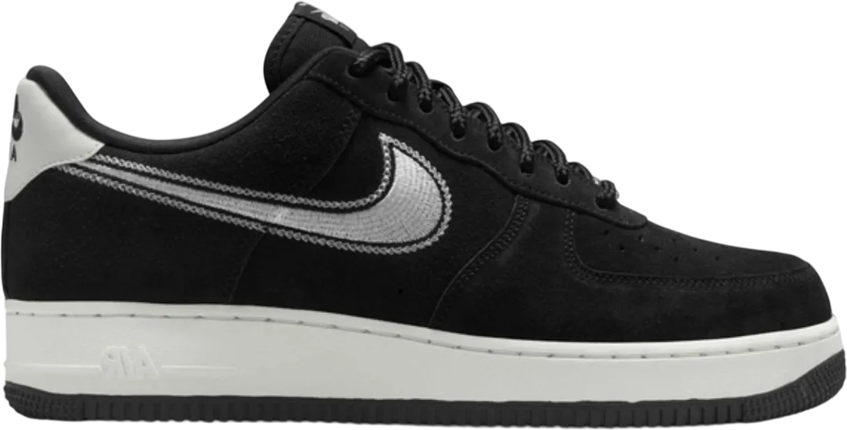 Nike Air Force 1 07 Lv8 Embroidered Swoosh Black Sail
